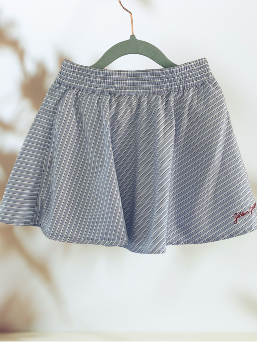Golden Goose Girls Size 7/8 100% Cotton Striped Lightweight Skirt Italy